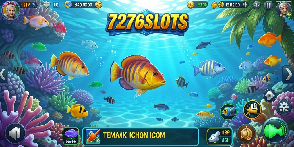 Tampilan gameplay 7276SLOTS saat menangkap ikan.