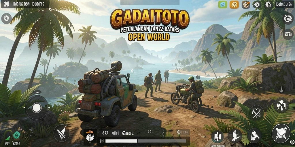 Screenshot GADAITOTO menampilkan pemain menjelajahi pemandangan menakjubkan di dunia Open World.