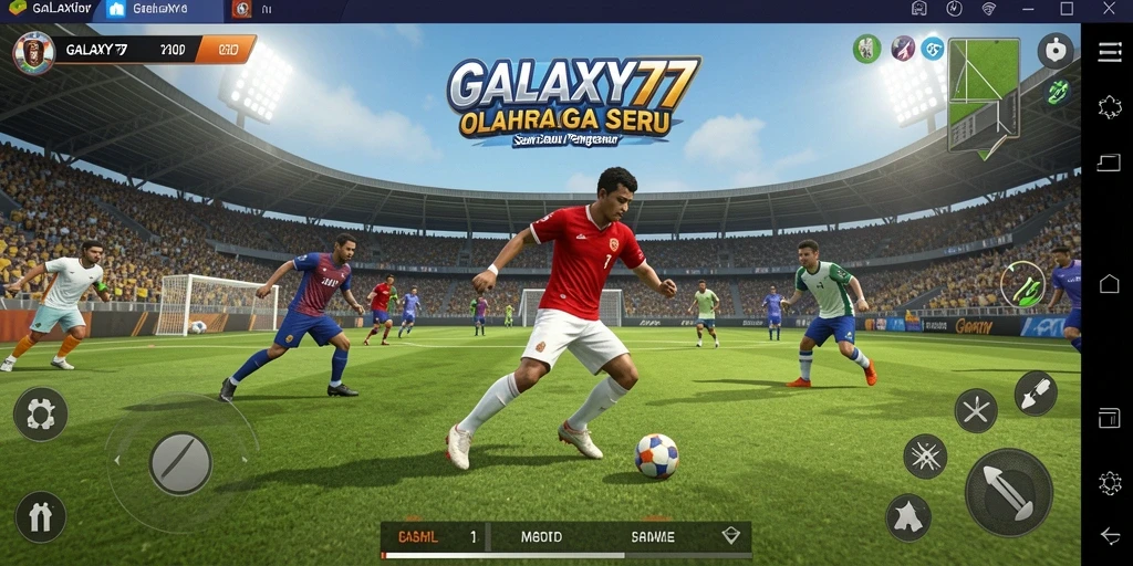 Screenshot gameplay <strong>GALAXY77</strong> menampilkan aksi seru dalam olahraga.
