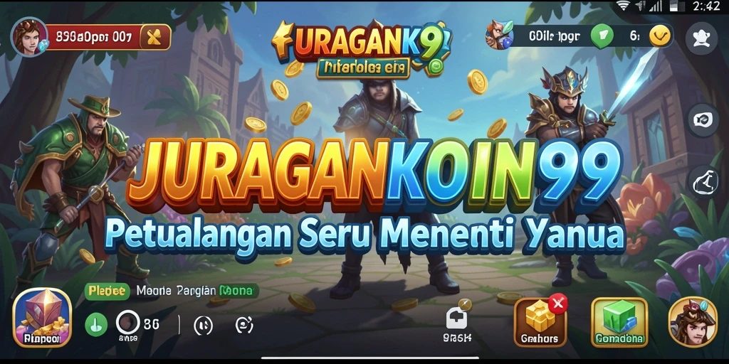 Tampilan gameplay JURAGANKOIN99 dengan aksi petualangan yang mendebarkan.