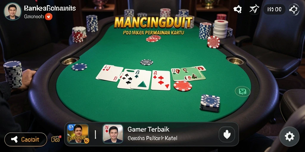 Tampilan gameplay MANCINGDUIT dengan aksi seru permainan Poker.