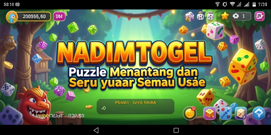Gameplay NADIMTOGEL yang seru dan menantang di layar.