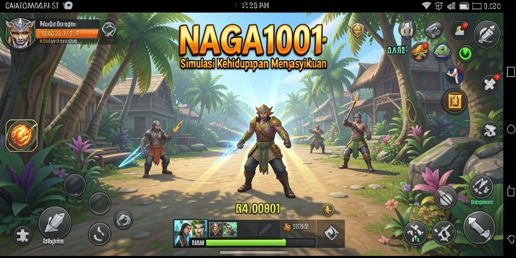 Screenshot gameplay NAGA1001 yang menampilkan interaksi karakter dan lingkungan.